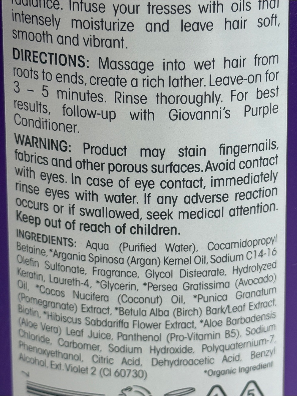 Giovanni Color Chic Purple Shampoo - 13.5 fl oz - NEW No Box - Picture 4 of 6